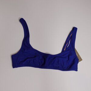 NEW J CREW Bikini top Herritage Royal Blue Scoop neck Women's Size S